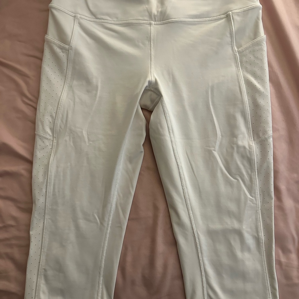 Lululemon Fast and Free Crop II White Leggings 15” | Size 8